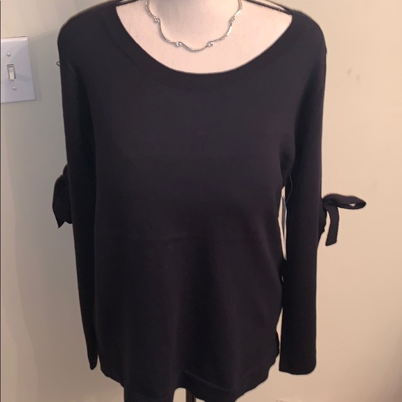 NWT Knit Sweater w/ Open Slit Sleeves & Tie detail - Picture 5 of 8